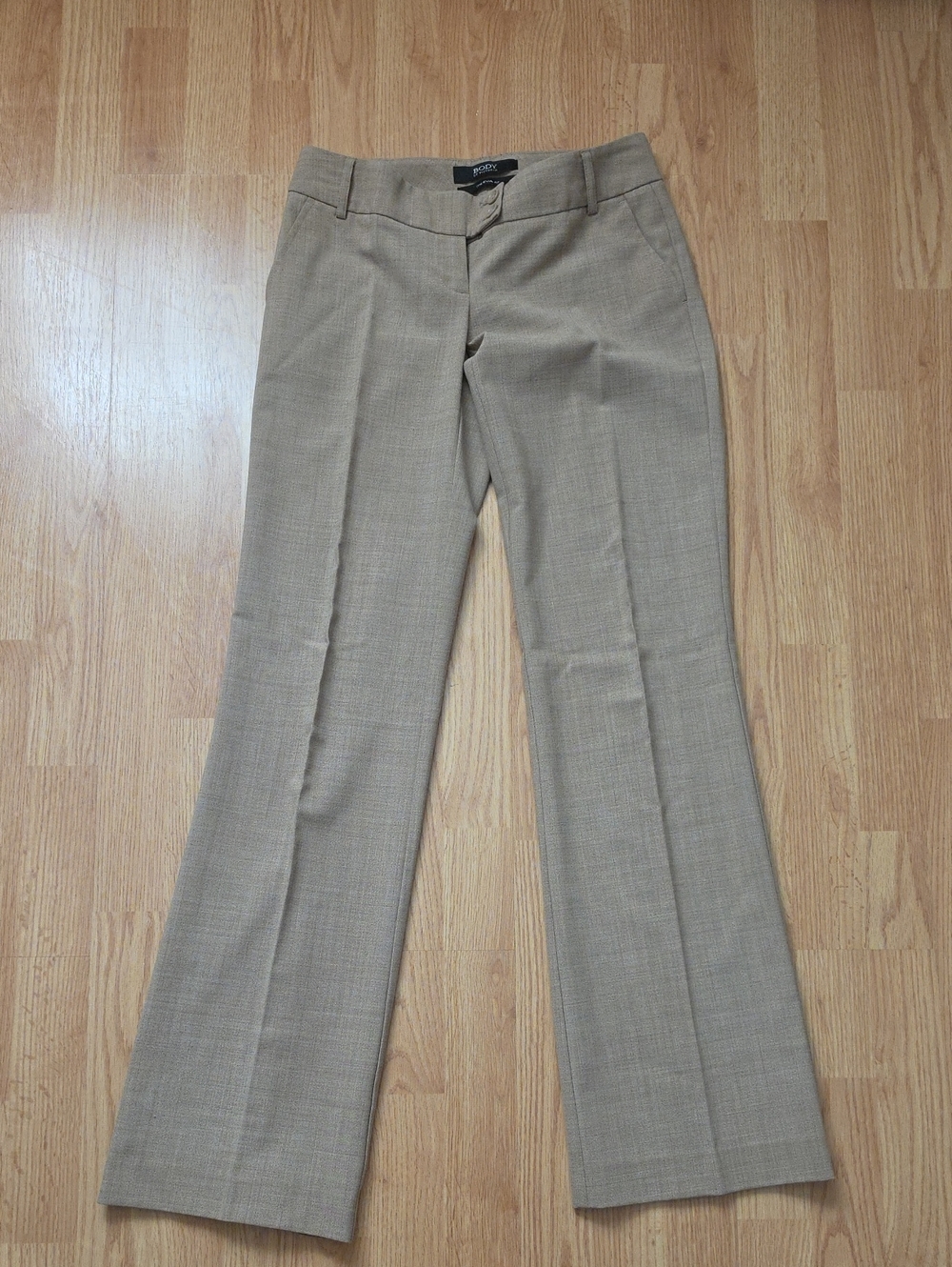 Body By Victoria Women's Beige Boot Cut Dress Pants